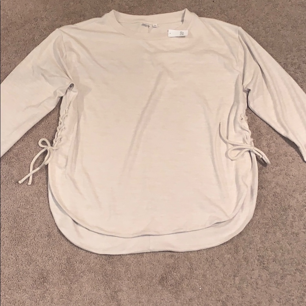 NWT cream lace up side sweater